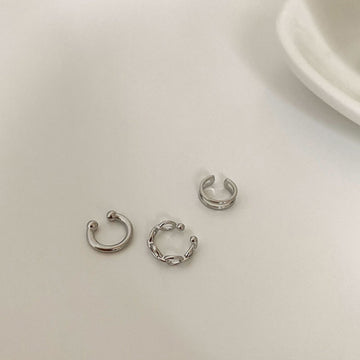 3Pcs/Set Clips Earring for Women Unisex Minimalist Fashion Cartilage Hoop Earrings Sets Ear Cuff fake piercing Clip on Earring daiiibabyyy